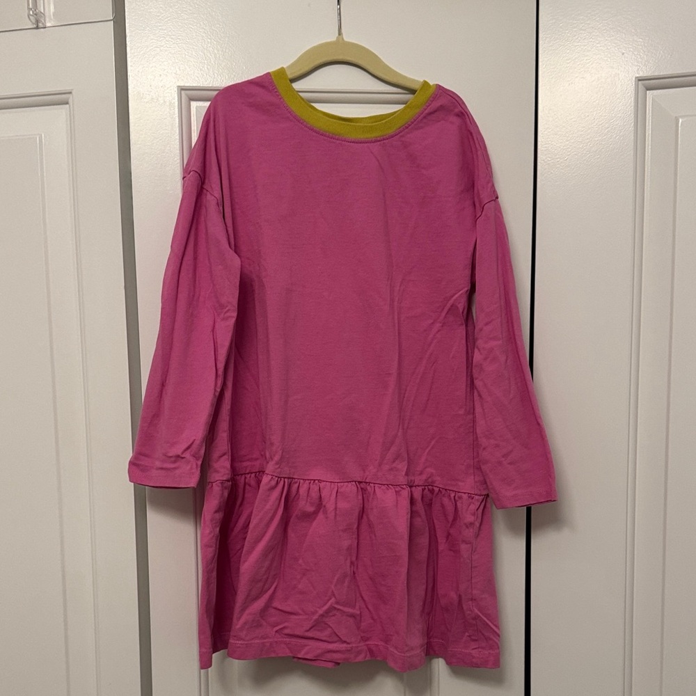 Hanna Andersson Pink Dress with Yellow Collar